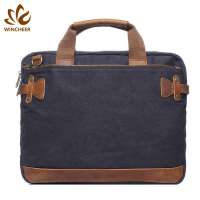 2019 Wholesale custom high quality tote canvas laptop briefcase bag