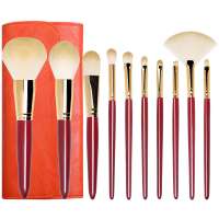 2019 Custom Logo Wholesale 10PCS synthetic Hair Makeup Brush Set With Case Powder Foundation Eyeshadow Make Up Brush